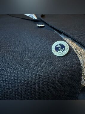 Bespoke Mens 42R Black Regatta Blazer Vitale Barberis Canonico Italian Wool Club